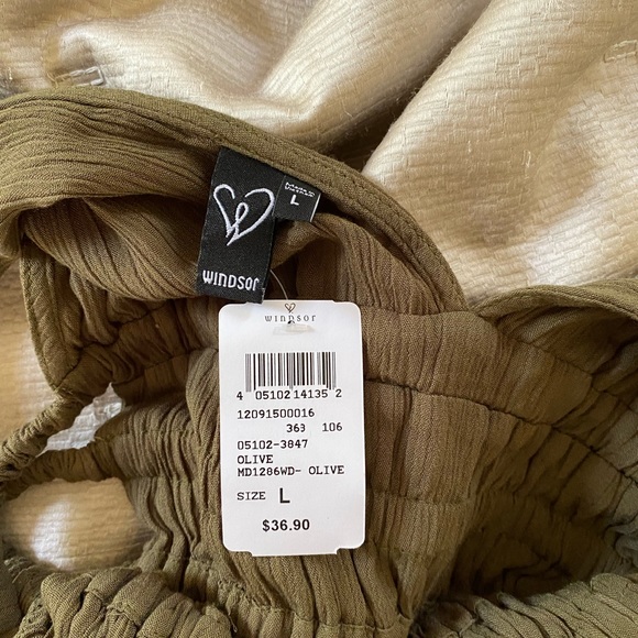 Windsor Summer Vibes Olive Gauze Dress - Picture 6 of 7